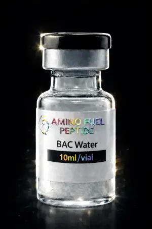 Reconstitution BA Water & syringes research peptide vial — lyophilized, 99%+ HPLC purity with lot-matched COA