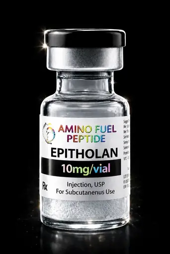 Epithalon research peptide vial — lyophilized, 99%+ HPLC purity with lot-matched COA