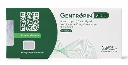 HGH research peptide vial — lyophilized, 99%+ HPLC purity with lot-matched COA