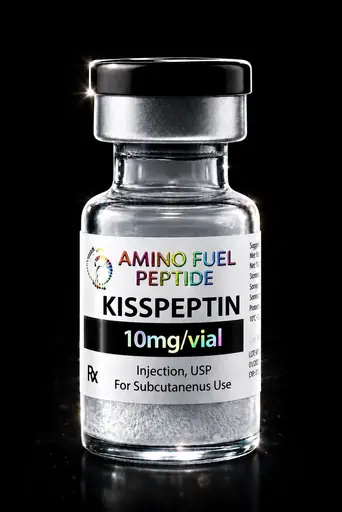 Kisspeptin 10mg research peptide vial — lyophilized, 99%+ HPLC purity with lot-matched COA